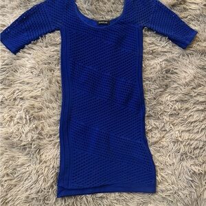 Bebe Blue Knit fitted mini Dress
